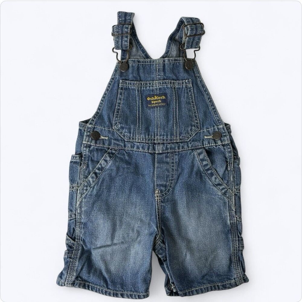 Oshkosh B’gosh‎ Vestbak Denim Overalls 18M Blue Jean Snap Crotch Retro Y2K